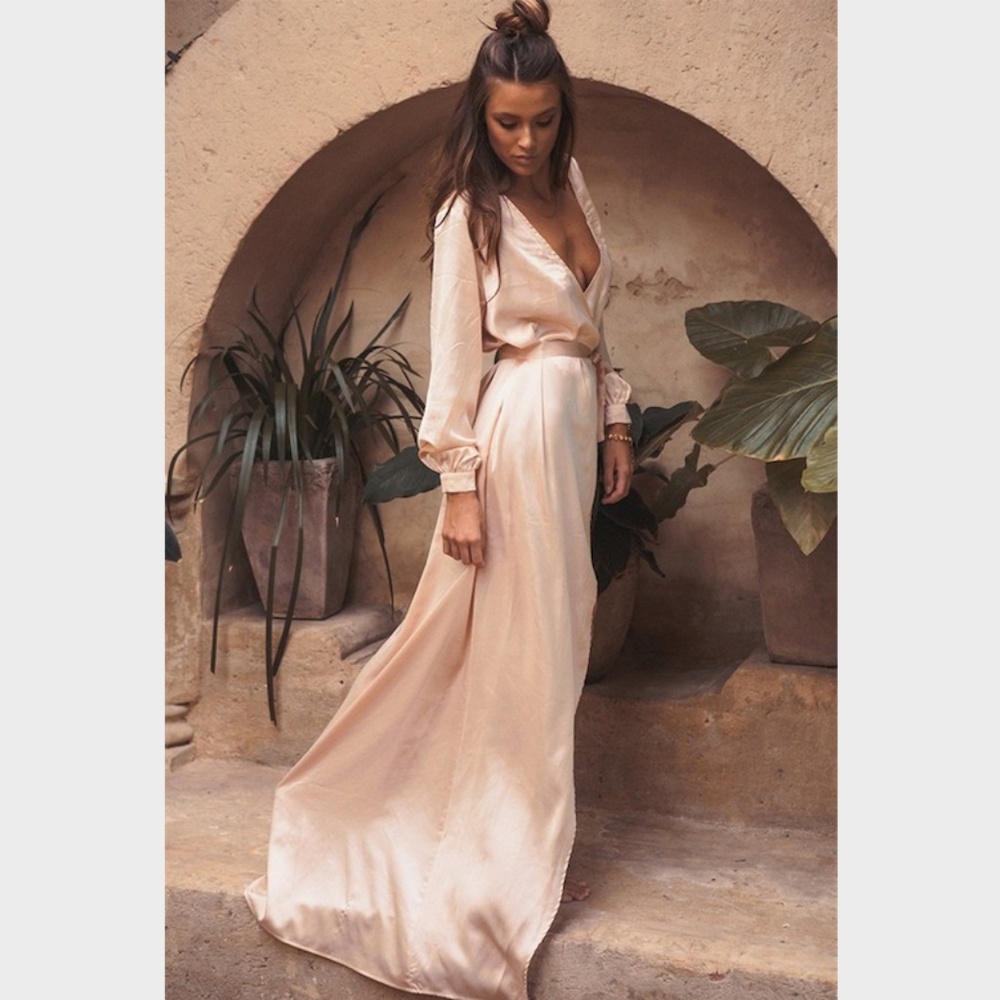 Sabo Skirt - Silky Opulent Wrap Dress | US 4